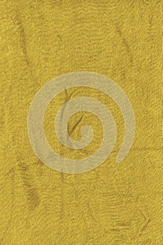 Blank High Resolution Detailed Yellow Woven Cotton Textile Fabric Background Texture with Thread Detail and Wrinkles