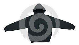 Blank hoodie sweatshirt color black front view