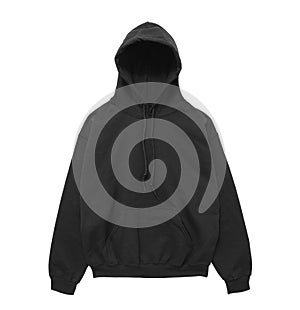 Blank hoodie sweatshirt color black front view