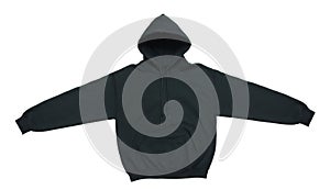 Blank hoodie sweatshirt color black front view photo