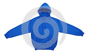 Blank hoodie sweatshirt color blue front view