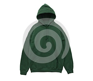 Blank hoodie sweatshirt color green front view