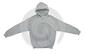 Blank hoodie sweatshirt color grey back view