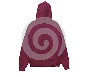 Blank hoodie sweatshirt color maroon back view