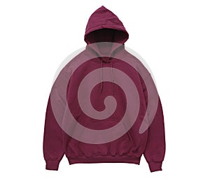 Blank hoodie sweatshirt color maroon front view