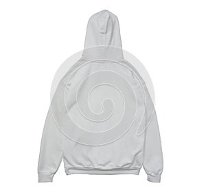 blank hoodie sweatshirt color white back view