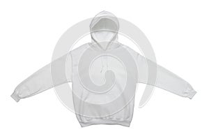 Blank hoodie sweatshirt color white front view