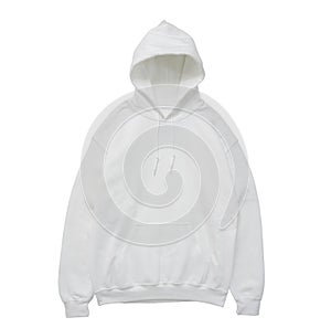 Blank hoodie sweatshirt color white front view