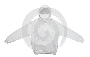 Blank hoodie sweatshirt color white front view photo