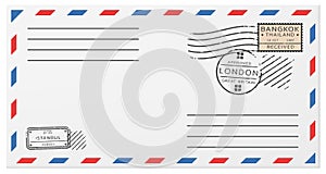 Blank Horizontal Postal Envelope Template