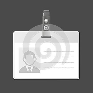 Blank Identification Card Badge ID Template. Vector