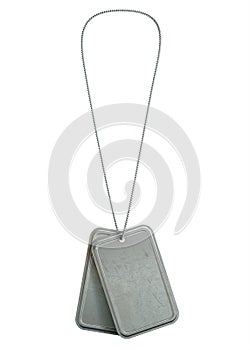 Blank Identity Dog Tags Hanging