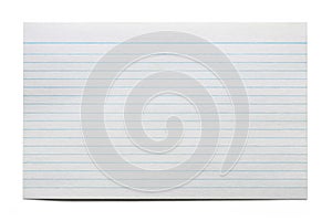 Blank Index Card Isolated on White