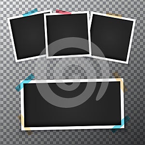 Blank instant photo frames collage