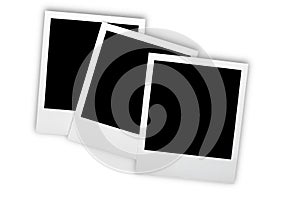 Blank instant photos . on white