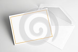 Blank invitation card and envelope