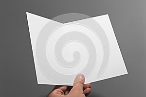 Blank invitation card isolated on grey