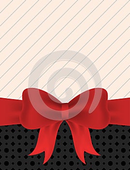 Blank invitation with red ribbon bow