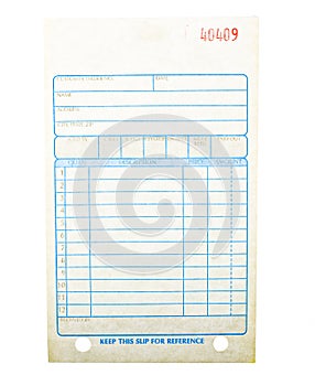 Blank invoice