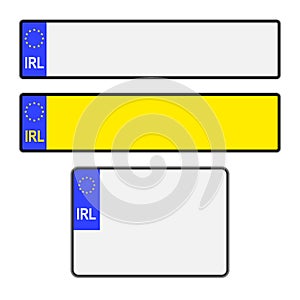 Blank Irish Licence Plates