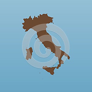 Blank Italy map. Flat Italy map