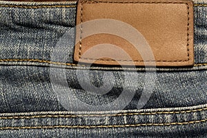 Blank jeans leather label