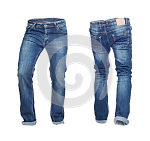 Blank jeans pants frontside and backside