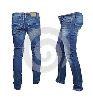 Blank jeans pants frontside and backside
