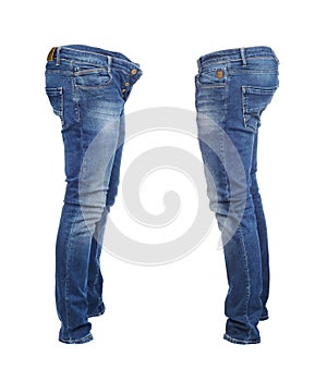 Blank jeans pants leftside and rightside