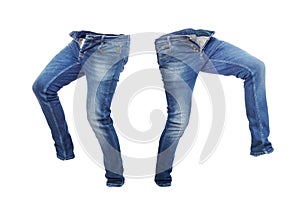 Blank jeans pants leftside and rightside