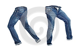 Blank jeans pants leftside and rightside