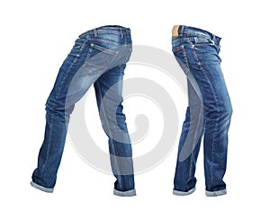 Blank jeans pants leftside and rightside