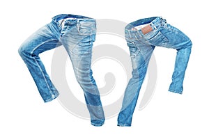 Blank jeans pants leftside and rightside