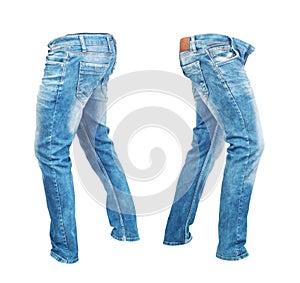 Blank jeans pants leftside and rightside