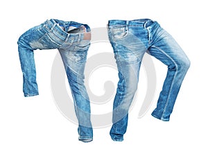 Blank jeans pants leftside and rightside