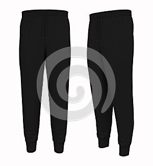 Blank joggers mockup, front and side views. Sweatpants