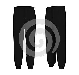 Blank joggers mockup, front and side views. Sweatpants.