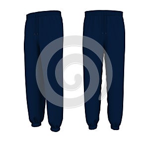 Blank joggers mockup, front and side views. Sweatpants.