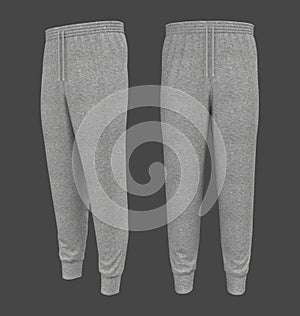 Blank joggers mockup, front and side views. Sweatpants.