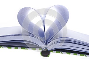 Blank Journal with Pages Folded in a Heart Shape