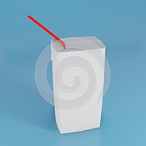 Blank juice boxes. Retail package mockup. 3d rendering