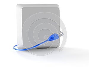 Blank keyboard key with network cable