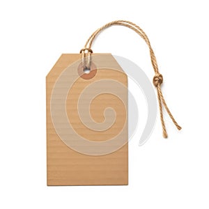 Blank kraft paper tag with jute string
