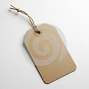Blank kraft paper tag with jute string