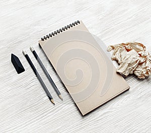 Blank kraft stationery set