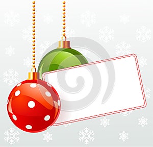 Blank label with Christmas decoration