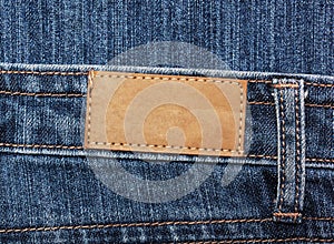 Blank label on jeans