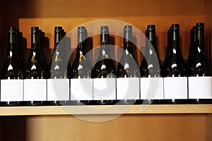 Blank label wine bottles