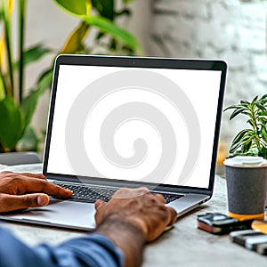 Blank Laptop Screen Workspace Mockup for Website or App Presentation