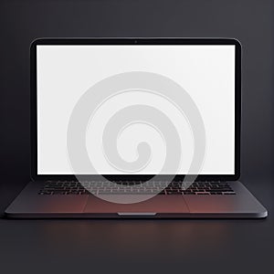 Blank Laptop template computer isolated on a greyish background